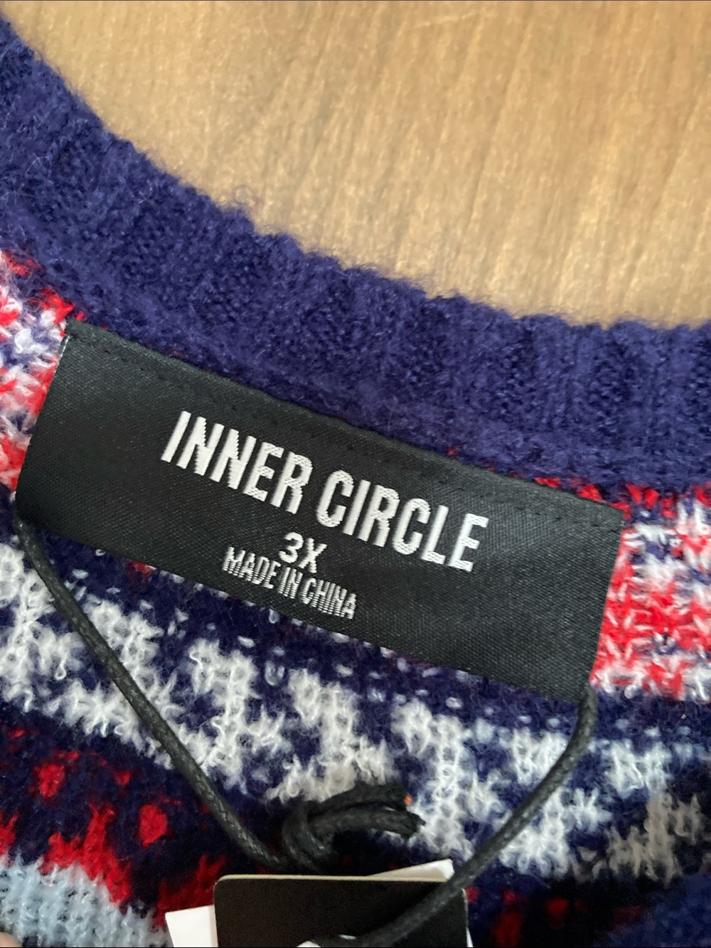 Inner circle crewneck sweater with fair isle like print casual business size 3X - Picture 7 of 17